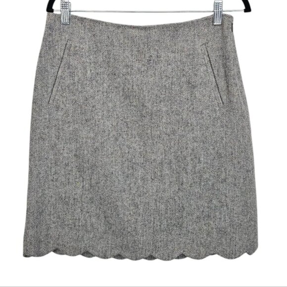 Talbots Dresses & Skirts - Talbots Grey Wool Tweed Herringbone Mini Skirt Size 6